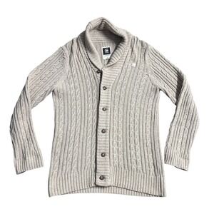 G-Star Raw Higging Cable Knit Shawl Neck Cardigan Wool Blend Cream/Beige XXL
